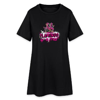 Relax Flamingo Graffiti Style - Robe T-shirt Femme - noir - Devant