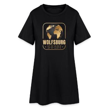 Wolfsburg - Frauen T-Shirt-Kleid - Schwarz - Vorne