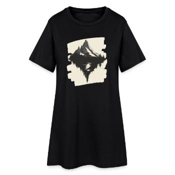Berge Klettern Kletterer Wandern - Frauen T-Shirt-Kleid - Schwarz - Vorne