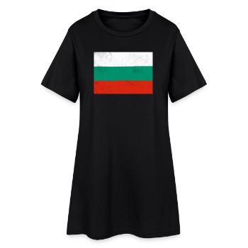 Drapeau de la Bulgarie - Robe T-shirt Femme - noir - Devant