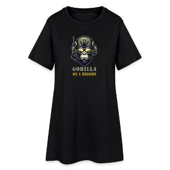Gorille en mission / Militaire - Robe T-shirt Femme - noir - Devant