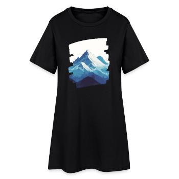 Berge Klettern Kletterer Wandern - Frauen T-Shirt-Kleid - Schwarz - Vorne