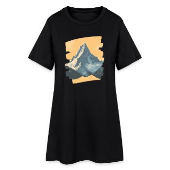 Berge Klettern Kletterer Wandern - Frauen T-Shirt-Kleid - Schwarz - Vorne