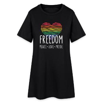 LGBT Pride Month - Freedom. Peace - Love - Pride - Women’s T-Shirt Dress - black - Front