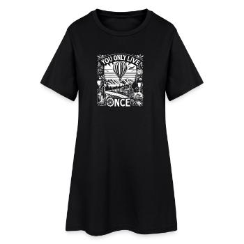 Vous ne vivez qu’une fois. - Robe T-shirt Femme - noir - Devant