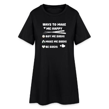 Sushi heureux disant sucré - Robe T-shirt Femme - noir - Devant