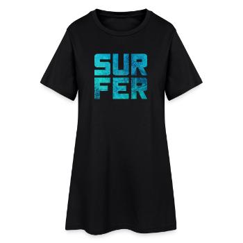 Surfer Mandala Pattern Surfing Camping Sports Water - Women’s T-Shirt Dress - black - Front