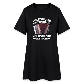 Akkordeon - Volksmusik lebt man - Volksmusiker - Frauen T-Shirt-Kleid - Schwarz - Vorne