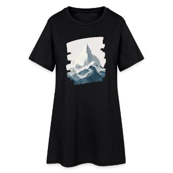 Berge Klettern Kletterer Wandern - Frauen T-Shirt-Kleid - Schwarz - Vorne