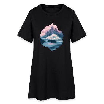 Berge Klettern Kletterer Wandern - Frauen T-Shirt-Kleid - Schwarz - Vorne