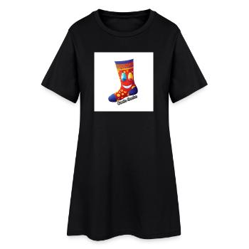 Chaussette Oole | Un design joyeux avec le sourire - Robe T-shirt Femme - noir - Devant
