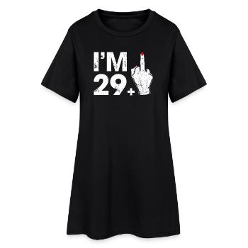 Mutige Handgeste zur Feier des Alters 29+ - Frauen T-Shirt-Kleid - Schwarz - Vorne