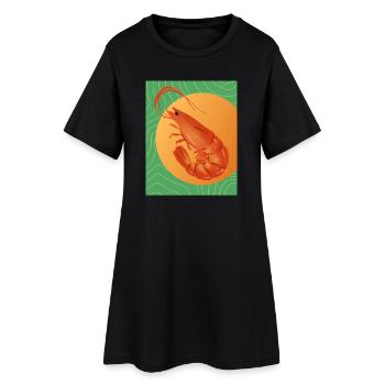 Crevette maximaliste - Robe T-shirt Femme - noir - Devant