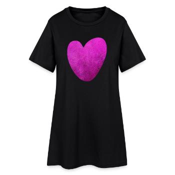 Herz pink Hochzeit Liebe Struktur Pärchen Love Fan - Frauen T-Shirt-Kleid - Schwarz - Vorne