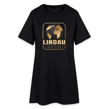 Lindau - Frauen T-Shirt-Kleid - Schwarz - Vorne