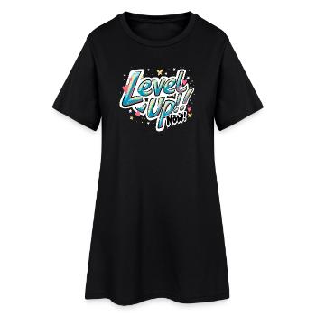 Vibrant Inspirant 'Level up now !' Conception du devis - Robe T-shirt Femme - noir - Devant