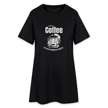 Ambiance café – Pas de conversations avant le café - Robe T-shirt Femme - noir - Devant