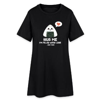Hug me - Onigiri rempli d’amour et de thon - Robe T-shirt Femme - noir - Devant