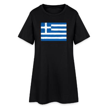 Drapeau de la Grèce – Identité bleue - Robe T-shirt Femme - noir - Devant