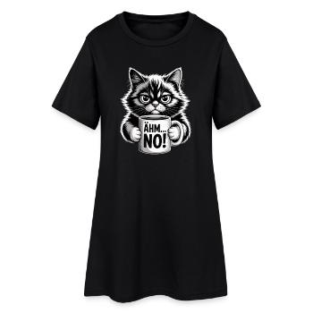Um... Non! Chat à l’humour du café - Robe T-shirt Femme - noir - Devant