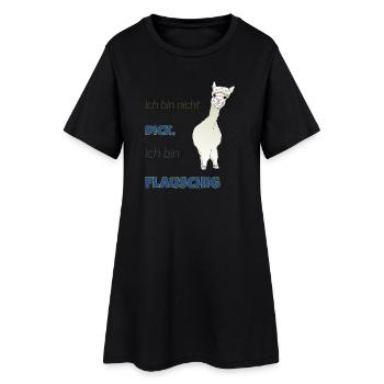 Ich bin nicht dick, ich bin flauschig! - Frauen T-Shirt-Kleid - Schwarz - Vorne
