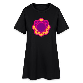 Coeur Mandala Yoga Mariage Amour Symbole Violet Rose - Robe T-shirt Femme - noir - Devant
