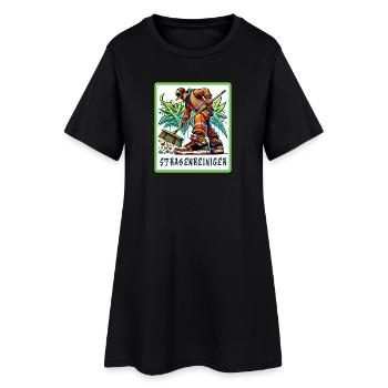 Nettoyeur de rues dans le style graffiti - Robe T-shirt Femme - noir - Devant