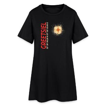 Greetsiel - Frauen T-Shirt-Kleid - Schwarz - Vorne