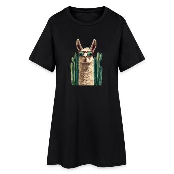 Lama drôle Alpaga Lama Lama Animal Cadeau - Robe T-shirt Femme - noir - Devant