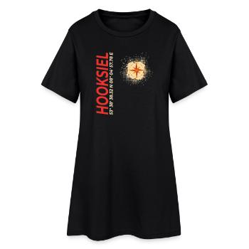 Hooksiel - Frauen T-Shirt-Kleid - Schwarz - Vorne