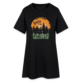 safe the forest - Waldfreunde und Sonnenuntergang - Frauen T-Shirt-Kleid - Schwarz - Vorne