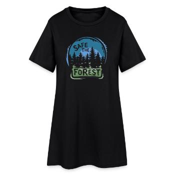 Sauvons la forêt – Conception durable de la nature - Robe T-shirt Femme - noir - Devant