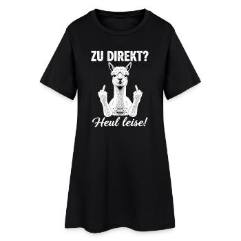 Direkte Alpaka-Ansage - Frauen T-Shirt-Kleid - Schwarz - Vorne