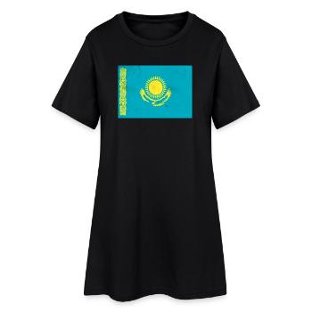 Drapeau du Kazakhstan - Robe T-shirt Femme - noir - Devant