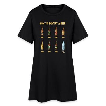 Bier-Identifizierungs-Guide - Frauen T-Shirt-Kleid - Schwarz - Vorne