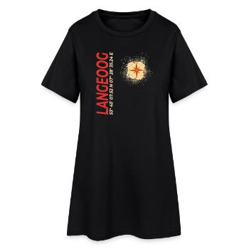 Langeoog - Frauen T-Shirt-Kleid - Schwarz - Vorne