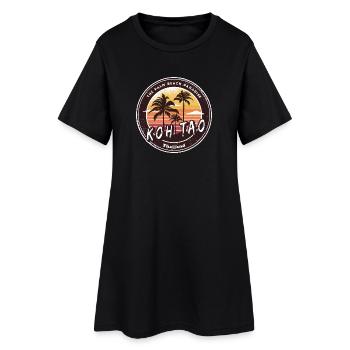 Koh Tao, Thaïlande, Vintage Design - Robe T-shirt Femme - noir - Devant