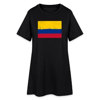 Drapeau de la Colombie - Robe T-shirt Femme - noir - Devant