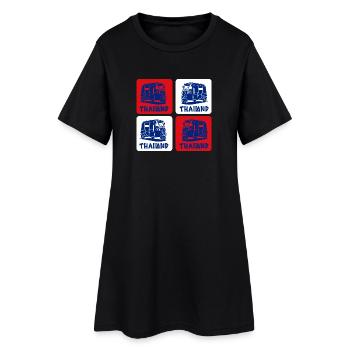 Thaïlande Tuk Tuk Design - Robe T-shirt Femme - noir - Devant