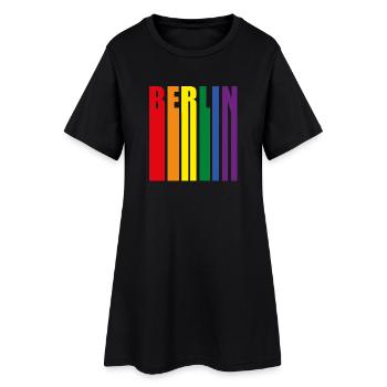 Berlin Regenbogen Pride Geschenk - Frauen T-Shirt-Kleid - Schwarz - Vorne