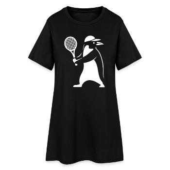 Minimaliste Pingouin Tennis Joueur de revers - Robe T-shirt Femme - noir - Devant