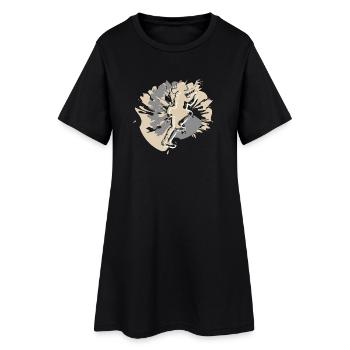 Klettern und Boldern - Frauen T-Shirt-Kleid - Schwarz - Vorne