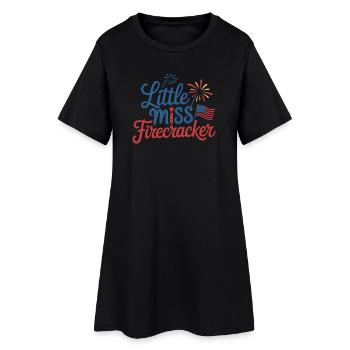 Little Miss Firecracker - Frauen T-Shirt-Kleid - Schwarz - Vorne