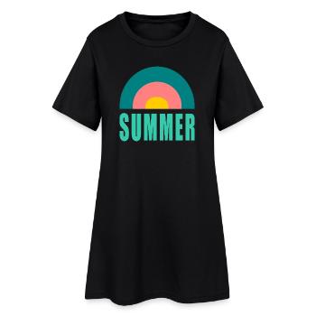 MAÎTRESSE. COEUR. MAITRE. MERCI. MERCI MAÎTRESSE. - Robe T-shirt Femme - noir - Devant
