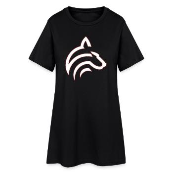 Wolf - Frauen T-Shirt-Kleid - Schwarz - Vorne