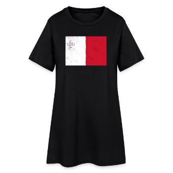 Drapeau de Malte - Robe T-shirt Femme - noir - Devant
