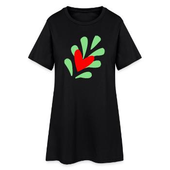 COEUR. MERCI. MAÎTRESSE. MAITRE. MERCI MAÎTRESSE. - Robe T-shirt Femme - noir - Devant