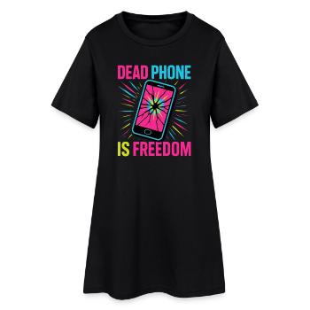 Le téléphone mort, c’est la liberté - Robe T-shirt Femme - noir - Devant