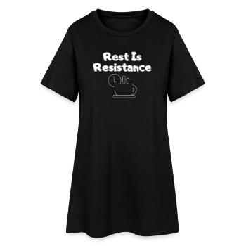 Le repos, c’est la résistance – T-shirt anti-stress - Robe T-shirt Femme - noir - Devant