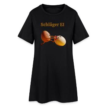 Schläger Ei – Lustiger Eierkampf - Frauen T-Shirt-Kleid - Schwarz - Vorne